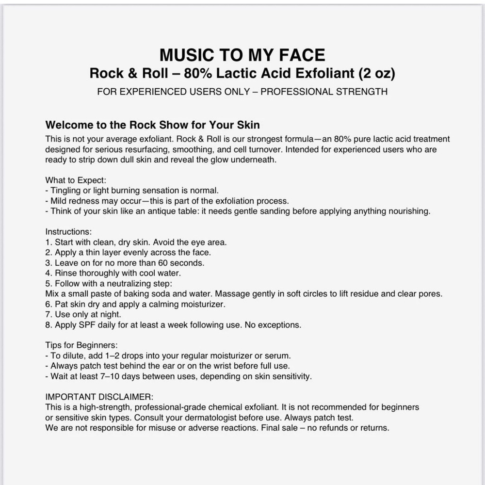 Music to My Face Lactic Acid Skincare Bottle - Picture 2 of 8